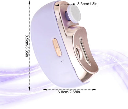 2 in 1 Electric Automatic Nail Clippers Trimmer, 2 Speeds Levels Fingernail Trimmer, Polisher Electric Nail Clipper with Light for Adults baby, White