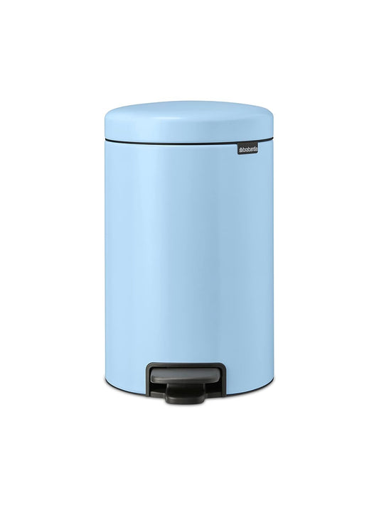 Brabantia New Icon Step Trash Can (3.2 Gal/Dreamy Blue) Soft Closing Kitchen Garbage/Recycling Can with Removable Bucket
