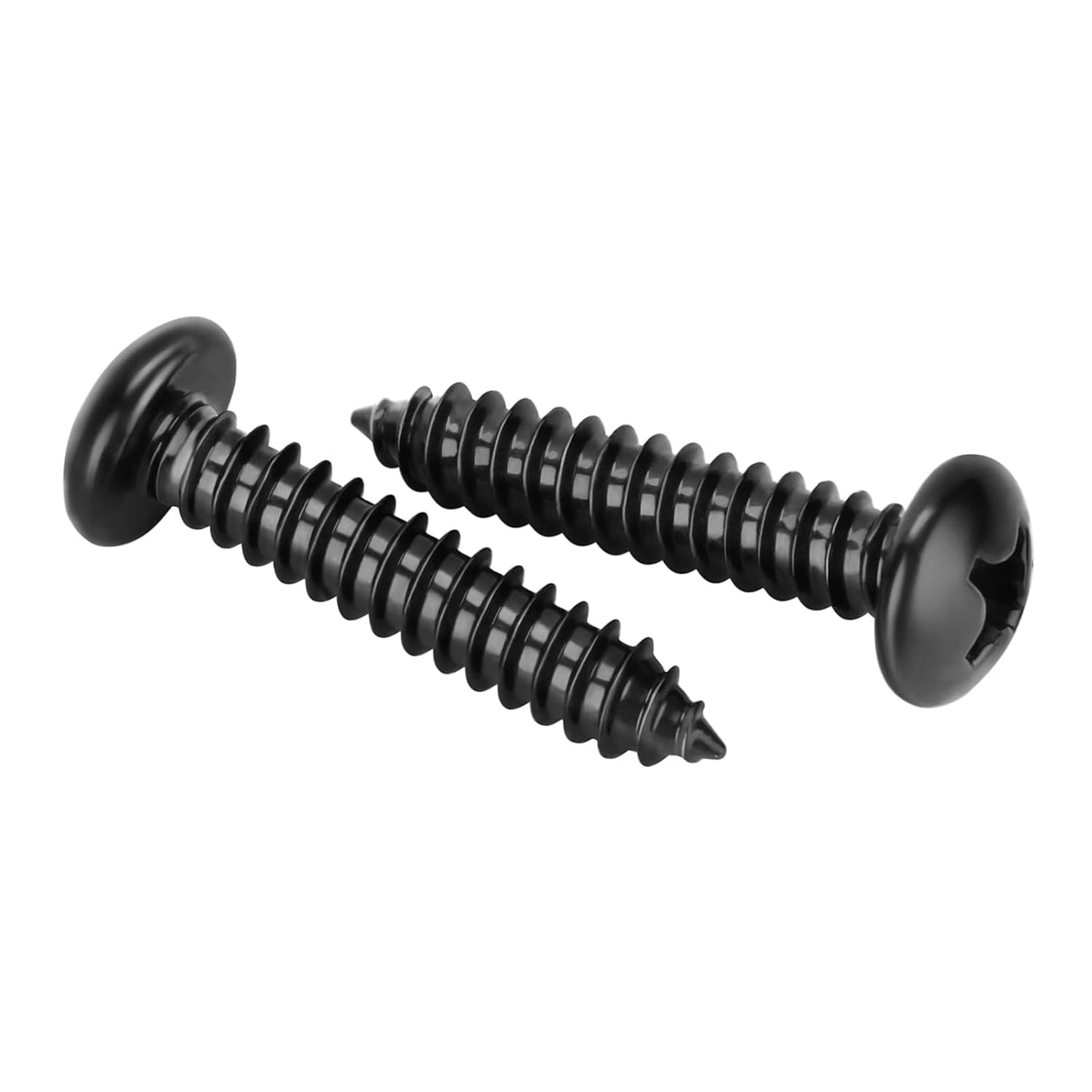 #8 x 2 Phillips Pan Head Self Tapping Screws Sheet Metal Wood Screws, Black Oxide, Stainless Steel 304, 50 PCS