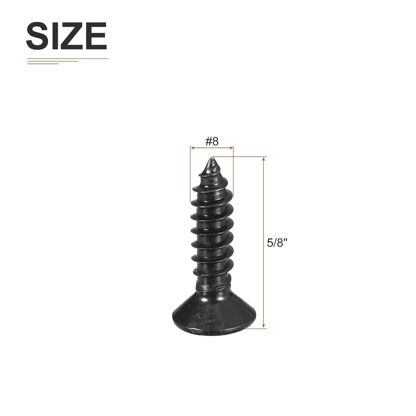DTGN 100Pcs #8x1 Flat Head Wood Screws, 304 Stainless Steel Phillips Self Tapping Screws - Good for Woodworking, Furniture - Silver
