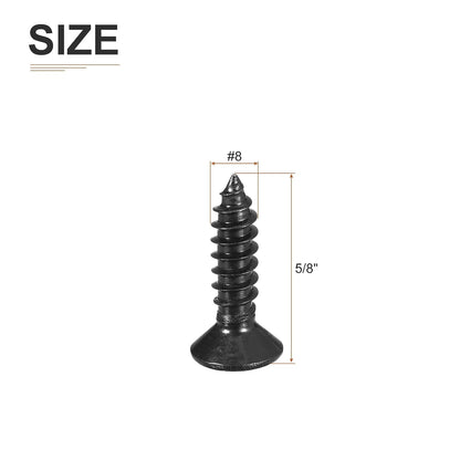 DTGN 100Pcs #8x1 Flat Head Wood Screws, 304 Stainless Steel Phillips Self Tapping Screws - Good for Woodworking, Furniture - Silver