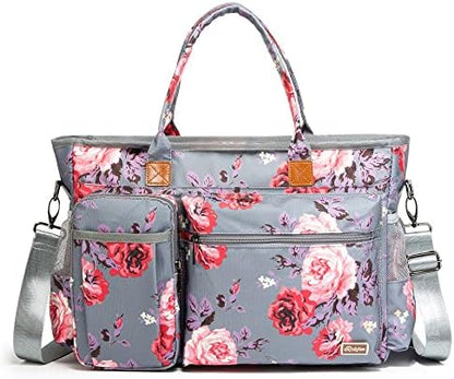 Laptop Tote Bag, Middle Size Computer Messenger Teacher Bag with 15.6'' Padded Laptop Sleeve - PuriLite