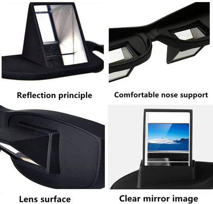 Valuu Lazy Glasses Bed Prism Glasses Lazy Spectacles Horizontal Glasses High Definition Glasses Prism Periscope Lie Down Eyeglasses for Reading and Watch TV in Bed Unisex