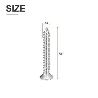 DTGN 100Pcs #6x1/2 Flat Head Wood Screws, 304 Stainless Steel Phillips Self Tapping Screws - Good for Woodworking, Furniture - Silver