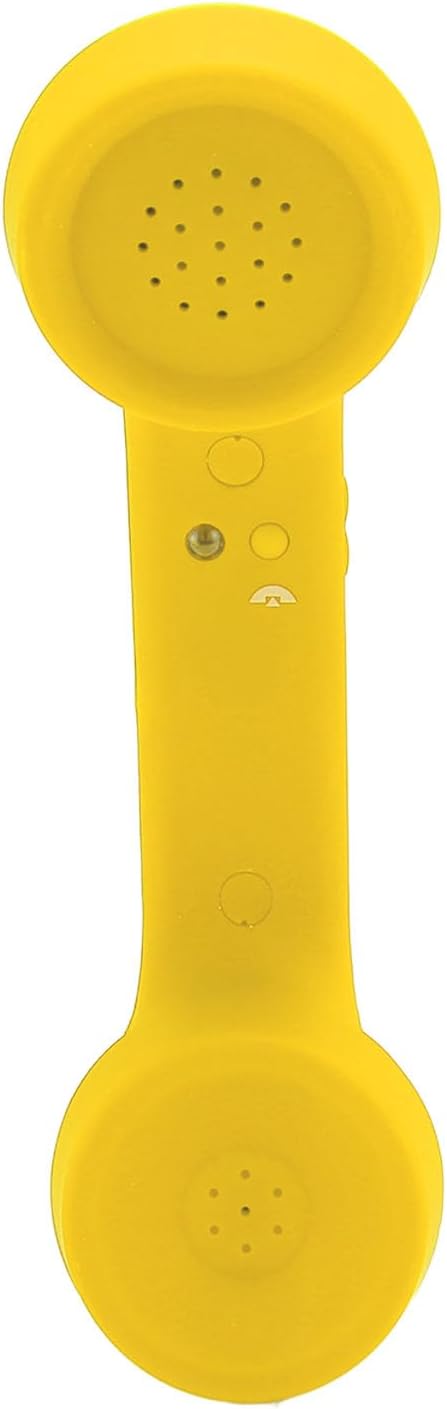 Qiilu Retro Telephone Handset for Mobile Phones - Rechargeable Radiation Proof Handset Receiver with USB Charging (Red)