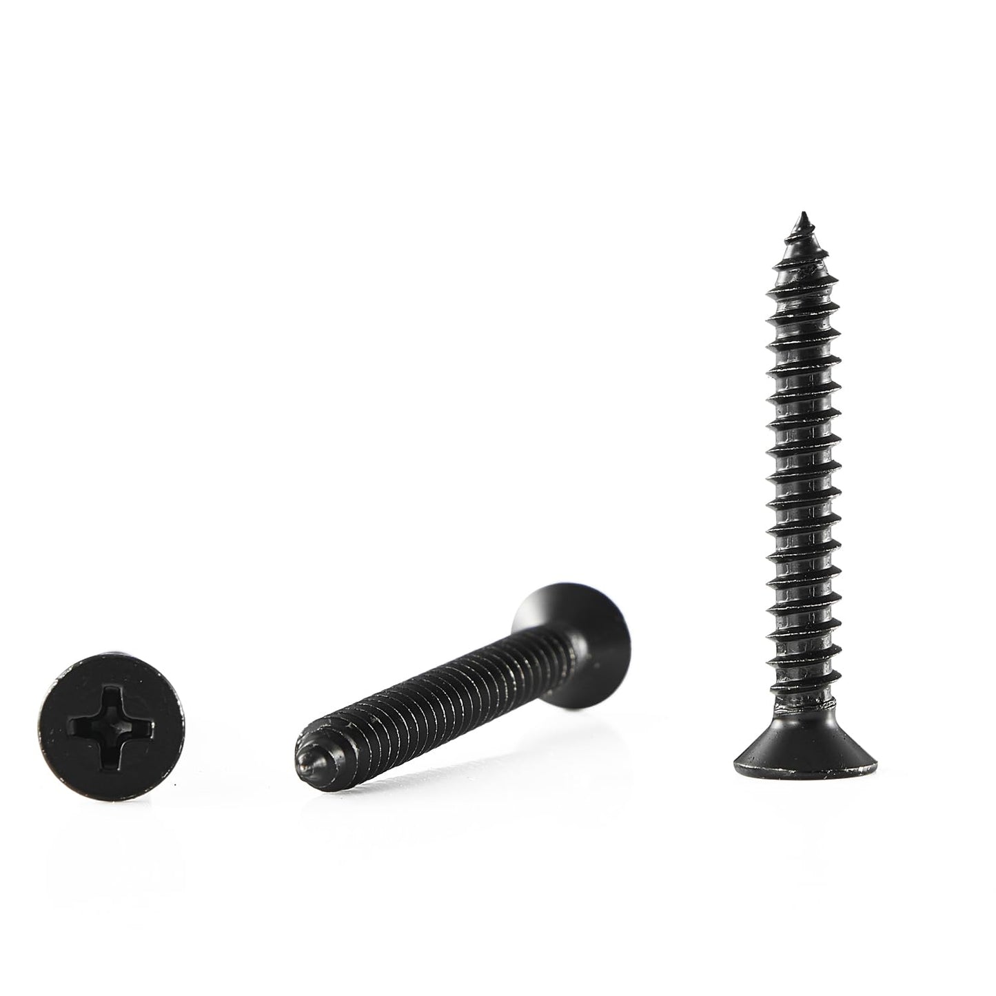 GOHODOMINO #4 x 1/2" Wood Screw 100Pcs, Stainless Steel 304 (18-8) Screws Flat Head Phillips Fast Self Tapping Drywall Screws Black Oxide