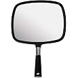 Zadro Salon Professional Extra Large Hand Mirror with Handle, 10" W x 19" L, Multi-Purpose Oval Handheld Mirror with New Distortion-Free Reflection (3, Black, Large (Pack of 3))