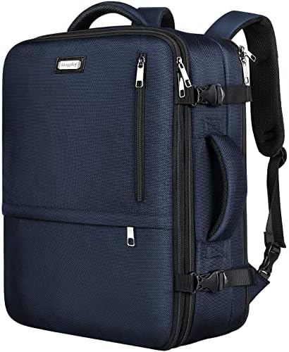 Mogplof Carry on Backpack, Airline Flight Approved Travel Backpack for Men, WOmen 40L Extra Large Expandable Water Resistant Backpack Lightweight Daypack Perfect Fit for 17 17.3 Inch Laptop, Black