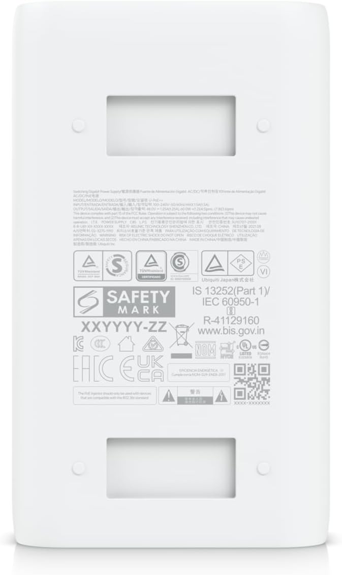 Ubiquiti U-PoE++ Gigabit PoE injector 48V / 1,25A (60W)