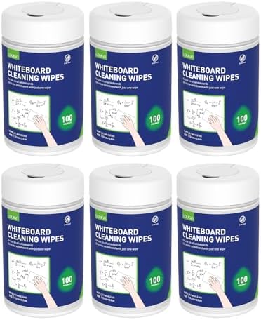Loukin Whiteboard Cleaning Wipes, Dry Erase Board Cleaning Wipes, Non-Toxic Whiteboard Wipes, 100 Wipes per Canister, 3 Packs
