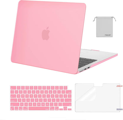 MOSISO Compatible with MacBook Air 13 inch Case 2025 2024 2023 2022 M4 A3240 M3 A3113 M2 A2681, Plastic Hard Shell&Keyboard Cover&Screen Film&Pouch for MacBook Air 13.6 inch Case, Crystal Clear