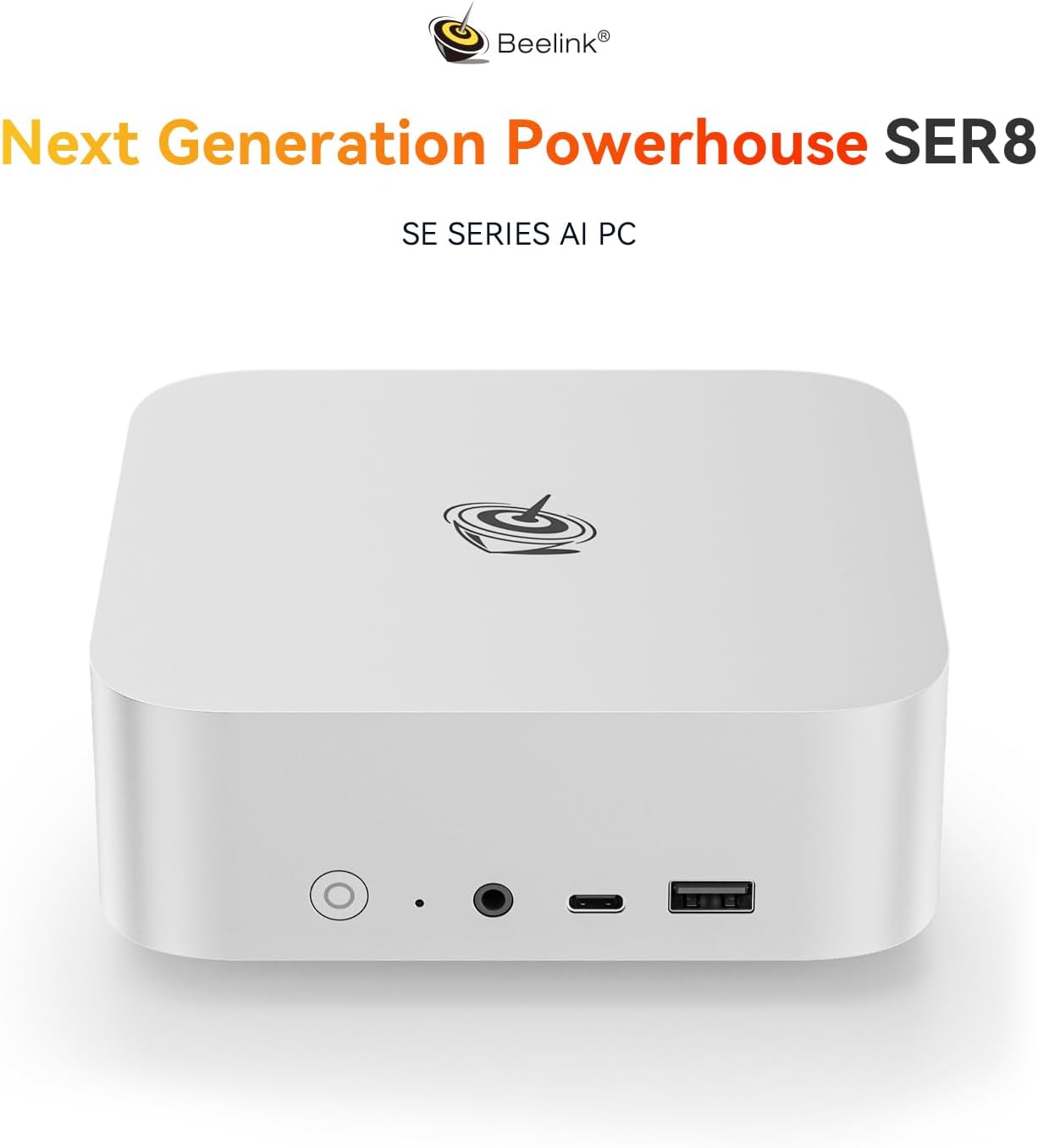 Beelink SER8 Mini PC, AMD Ryzen 7 8845HS(4nm, 8C/16T) up to 5.1GHz, Mini Computer 32GB DDR5 RAM 1TB M.2 NVME SSD, Desktop PC 4K@144Hz Triple Display, Mini Gaming Computer WiFi6/BT5.2/2.5Gbps/W-11 Pro