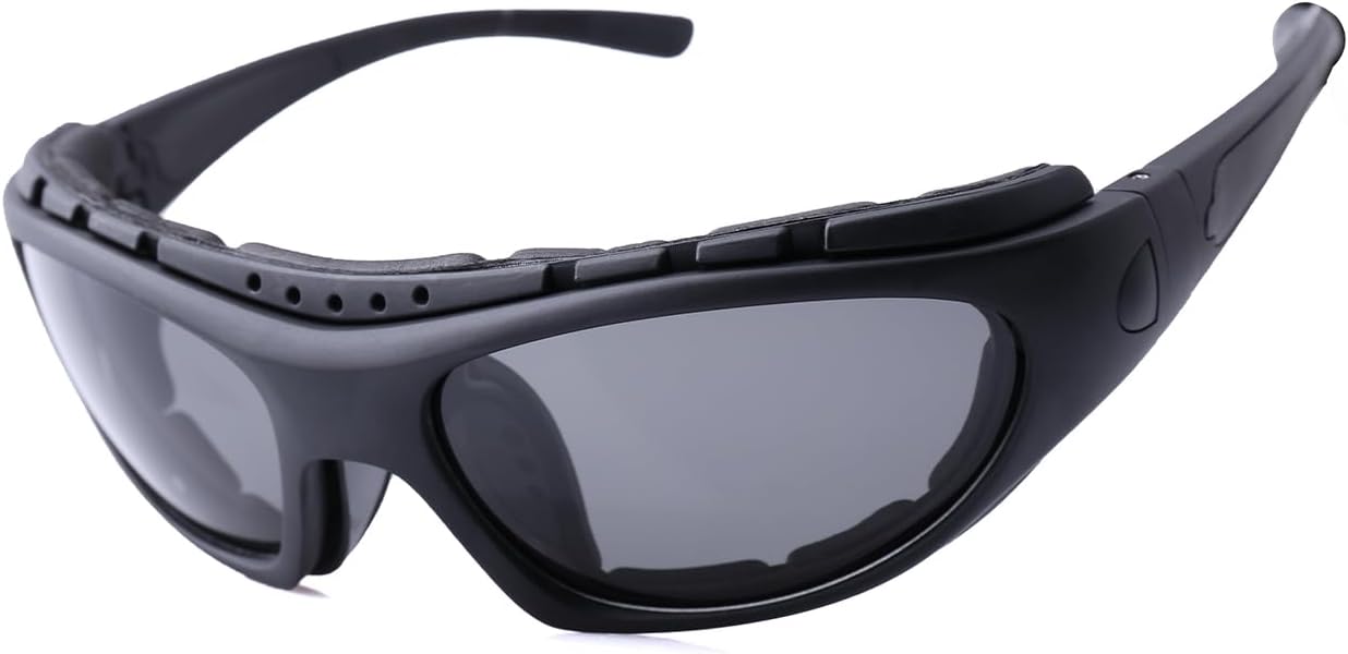 FIMOSON Motorcycle Riding Glasses for Men, Motorcycle Goggles Padding Goggles UV Protection Dustproof Windproof Wrap glasses