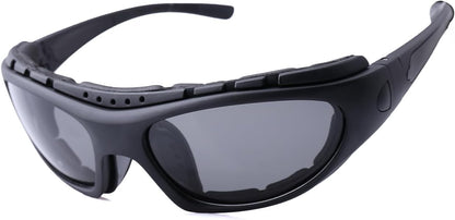 FIMOSON Motorcycle Riding Glasses for Men, Motorcycle Goggles Padding Goggles UV Protection Dustproof Windproof Wrap glasses