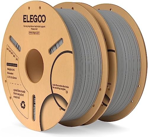 ELEGOO PLA Filament 1.75mm Black 1KG,3D Printer Filament Dimensional Accuracy +/- 0.02mm,1kg Cardboard Spool(2.2lbs) 3D Printing Filament Fits for Most FDM 3D Printers