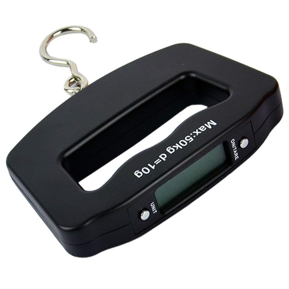 Briskyloom LCD Display Portable Bag Scales Hanging Hook Scale for Fishing Travel 110lb/50kg