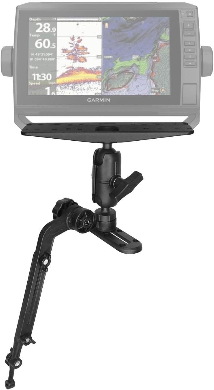Strg Fish Finder Mount, Kayak Transducer Mounting Arm, Marine Electronics Mounts 1.5" Ball Universal Fish Finder Mount Base Compatible with Scotty Garmin Lowrance Fish Finder