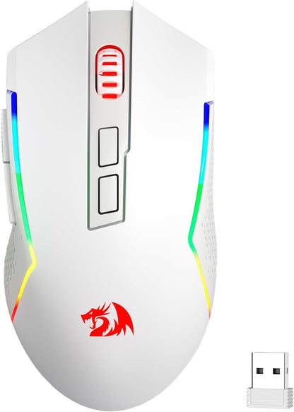 Redragon M693 Wireless Gaming Mouse, 8000 DPI Wired/Wireless Mouse w/ 3-Mode Connection, BT & 2.4G Wireless, 7 Macro Buttons, Durable Power Capacity for PC/Mac/Laptop