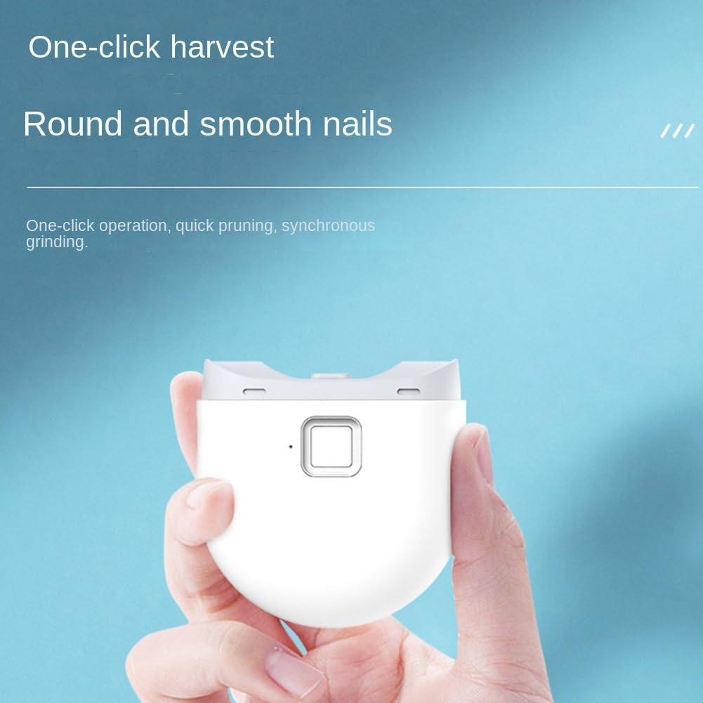 Mdhpklaur Portable Electric Nail Clipper Mini Electric Nail Clipper Cutter with LED Light 2-Speed Automatic Nail Grinder Trimmer for Baby Adult Mini Manicure Tool