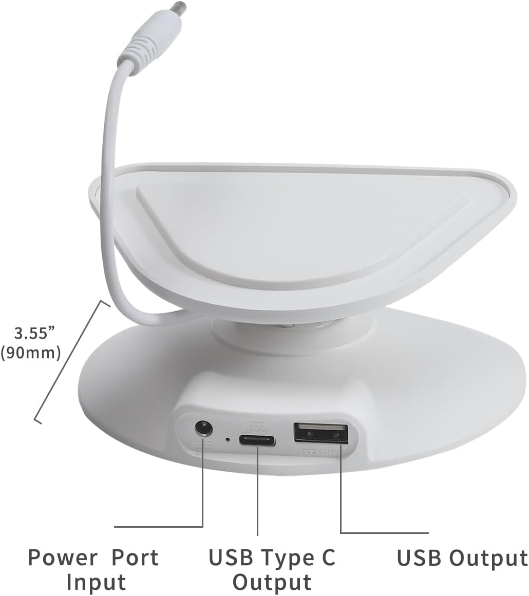 All-New Adjustable Charging Stand for Echo Show 5 (3rd Gen)， Tilt + Swivel Stand Multi Angle Rotation Magnetic Anti-Slip Base for Show 5 Compatible with Mobile Phones ,Can charge Headphones (Black)