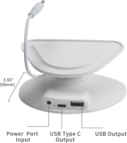 All-New Adjustable Charging Stand for Echo Show 5 (3rd Gen)， Tilt + Swivel Stand Multi Angle Rotation Magnetic Anti-Slip Base for Show 5 Compatible with Mobile Phones ,Can charge Headphones (Black)