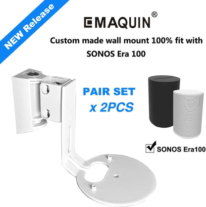 EMAQUIN Wall Mount Bracket for Sonos Era 100 Speaker (Swivel and Tilt,Sturdy Metal,Enduring Paint Finish,Easy to intall,Compatible with Sonos Era 100,Single pc,Black)
