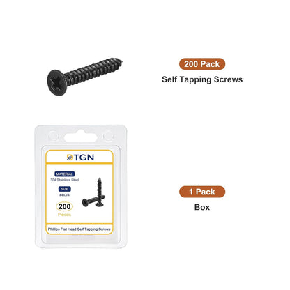 DTGN 100Pcs #6x1/2 Flat Head Wood Screws, 304 Stainless Steel Phillips Self Tapping Screws - Good for Woodworking, Furniture - Silver