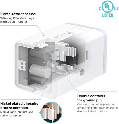 Kasa Smart Plug Mini by TP-Link (HS103P2) - Smart Home WiFi Outlet Works with Alexa, Echo and Google Home, No Hub Required, Remote Control, 2.4GHz WiFi Required, 15 Amp, UL Certified, 2-Pack, White
