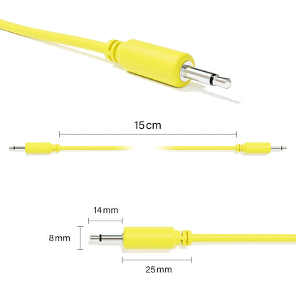 ExcelValley - 5-Pack - Mono Modular Patch Cables - TS 3.5mm 1/8" Eurorack Synthesizer [Black | 60 cm - 23.62"]