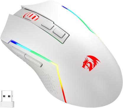 Redragon M693 Wireless Gaming Mouse, 8000 DPI Wired/Wireless Mouse w/ 3-Mode Connection, BT & 2.4G Wireless, 7 Macro Buttons, Durable Power Capacity for PC/Mac/Laptop