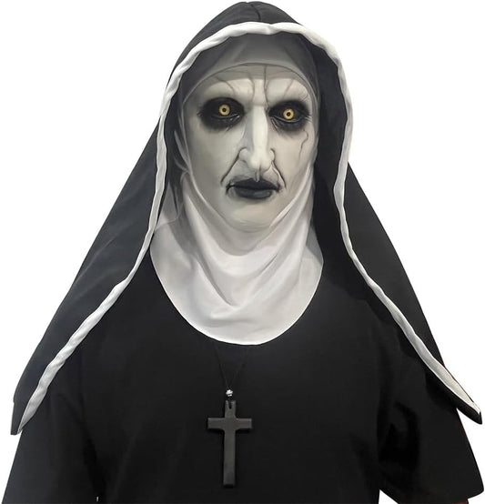ACBAGI The Nun Mask Full Head Nun Scary Halloween Mask Costume Scary Nun Costume for Unisex Adults