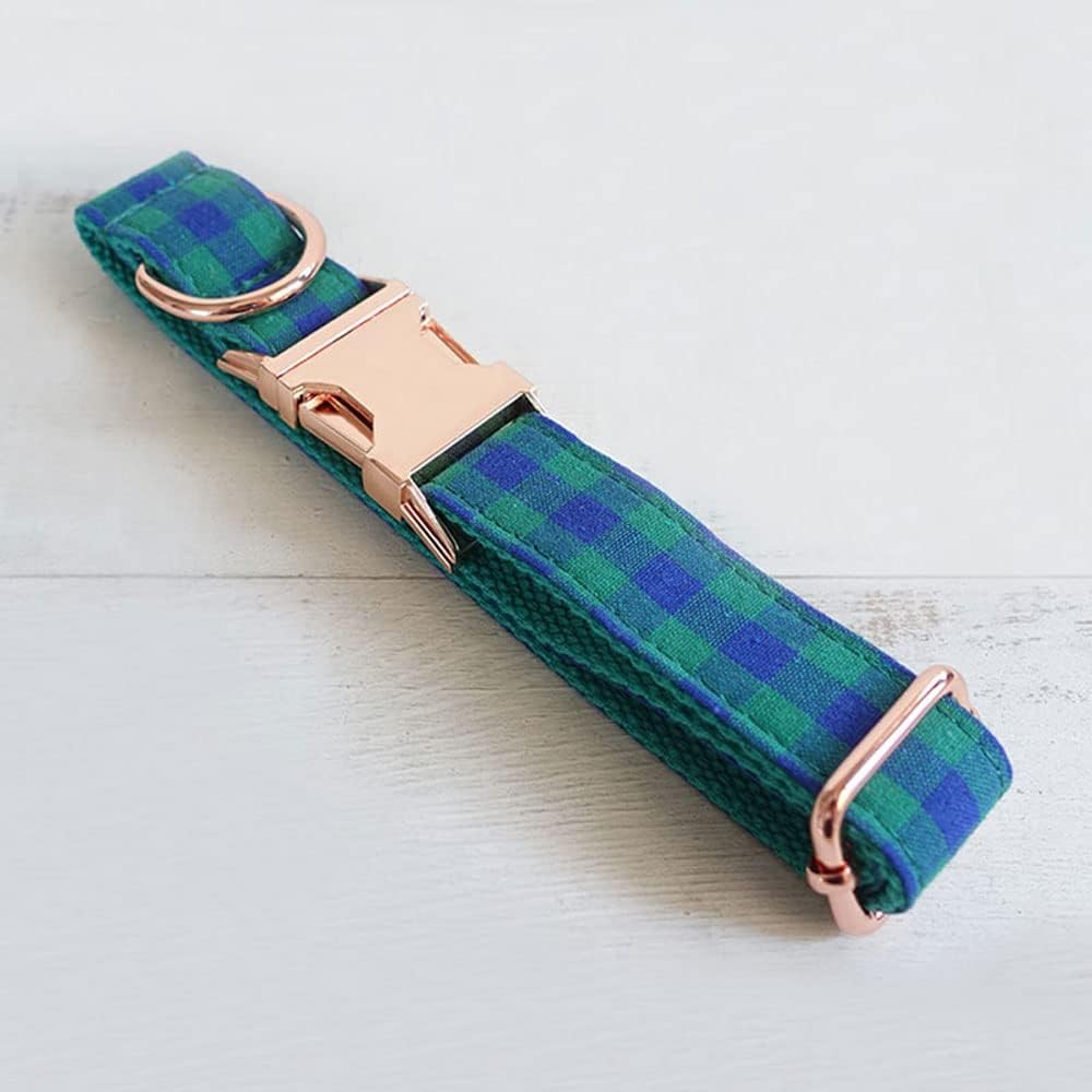 PETDURO Personalized Buffalo Plaid Dog Collar Red Black - Engraved Name and Phone Number on Black Metal Buckle - Custom for Small Medium Large Boy Girl Dogs - Add Leash Bow Tie via Customize Now