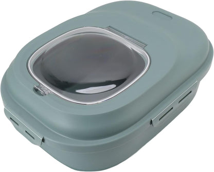 Collapsible Rice Food Container with Measuring Cup and Locking Lid for Pantry Organization 110lb Plastic 1 Unit (Green)