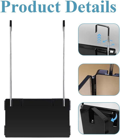 Retractable 3-Sided Makeup Mirror, 360° Vanity Mirror Foldable for Bathroom, Bedroom and Dorm, Hanging & Standing Dual-Use Travel Mirror (Black Frame)