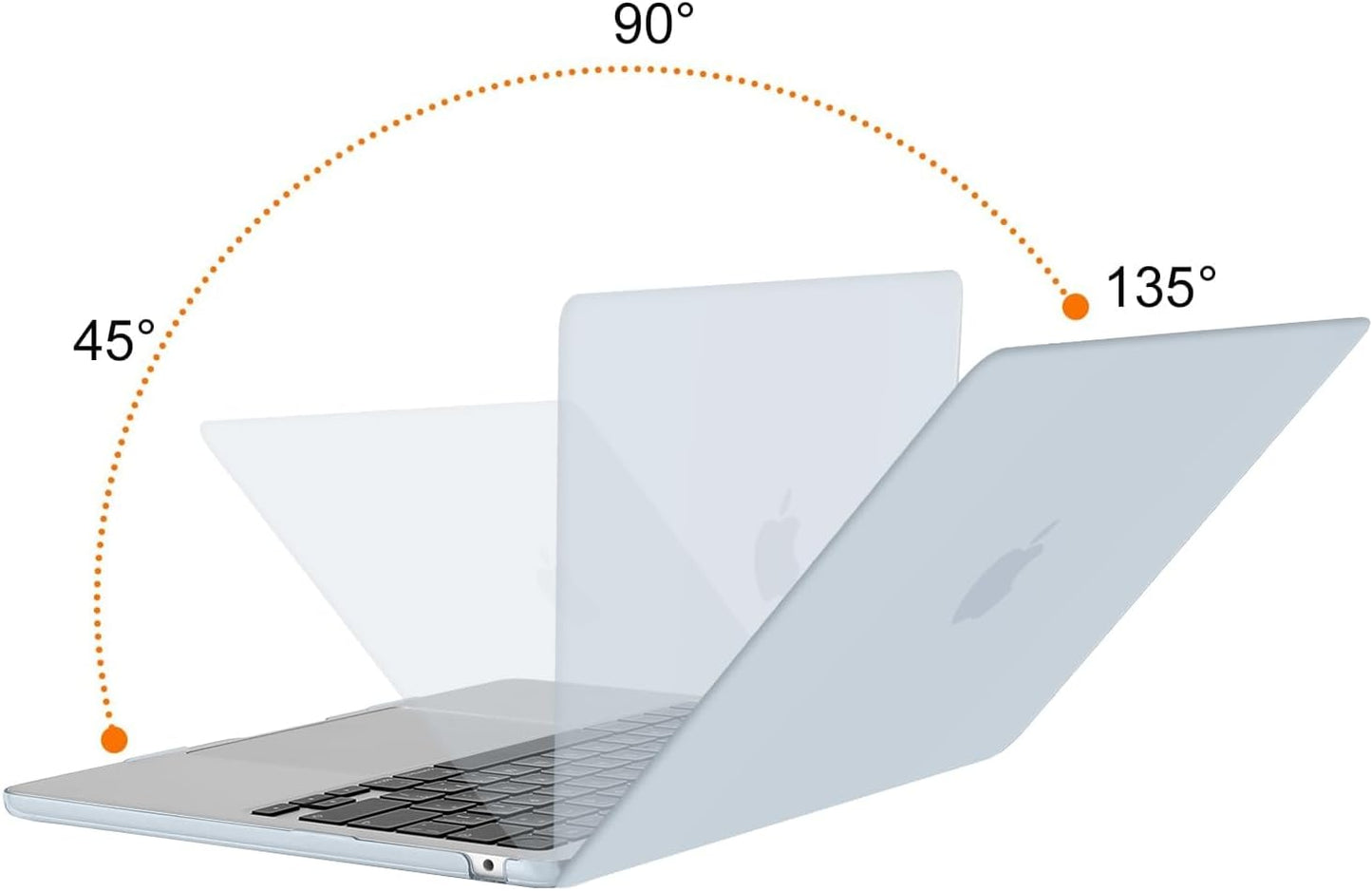MOSISO Compatible with MacBook Air 13 inch Case 2025 2024 2023 2022 M4 A3240 M3 A3113 M2 A2681, Plastic Hard Shell&Keyboard Cover&Screen Film&Pouch for MacBook Air 13.6 inch Case, Crystal Clear