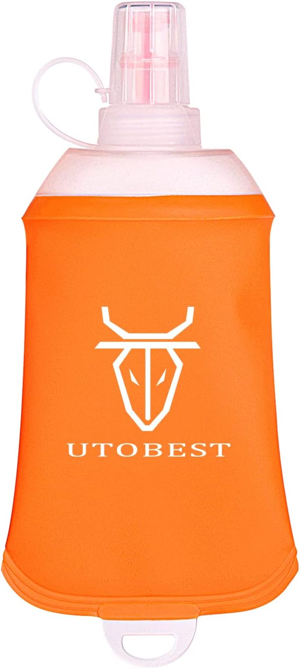 UTOBEST Soft Flask Running Water Bottle Collapsible Water Bottle for Trail Running Hydration Pack Hiking Cycling Climbing 150ML/250ML/350ML/450ML/500ML/550ML