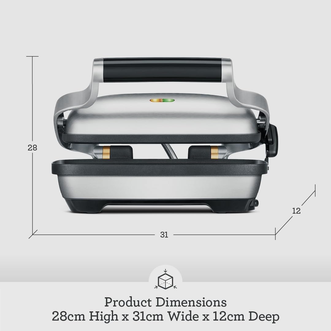 Breville the Perfect Press, Sandwich Maker, Panini Press, BSG600BSS, Brushed Stainless Steel 12.5 x 5 x 11.5 inches