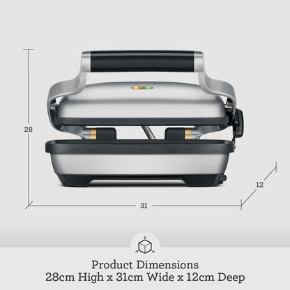Breville the Perfect Press, Sandwich Maker, Panini Press, BSG600BSS, Brushed Stainless Steel 12.5 x 5 x 11.5 inches