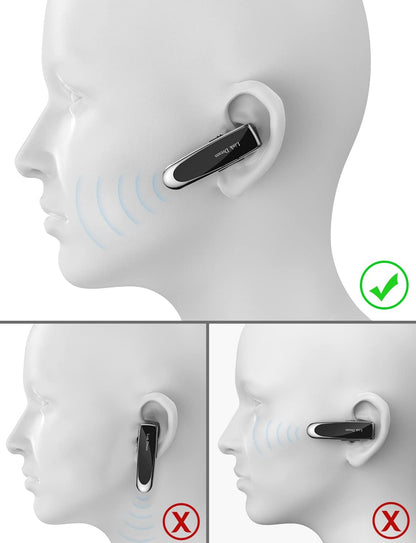 Bluetooth Earpiece Wireless Bluetooth Headset Handsfree 1440 Hours Standby Time with Noise Cancelling in-Ear Earbuds for Business/Office/Driving, Compatible iPhone/Android/Samsung Cellphone(Black)