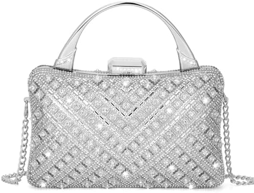 Elsblossion Clutch Purses for Women, Formal Evening Bag, Sparkly Rhinestone Purse for Party, Prom, Wedding