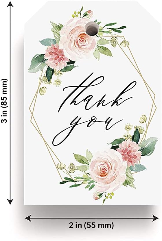 Bliss Collections Thank You Cards - Cards for Weddings, Receptions, Bridal Showers, Baby Showers, Graduations, Special (Rustic Greenery - 25 pieces)
