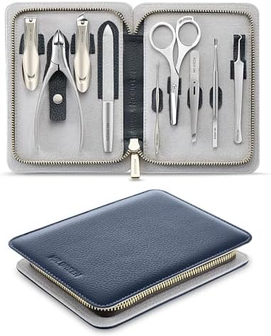 Manicure Set, Pedicure Sets, Nail Clipper Sets, Stainless Steel Professional Nail Cutter Kits with Travel Case (12 Count)