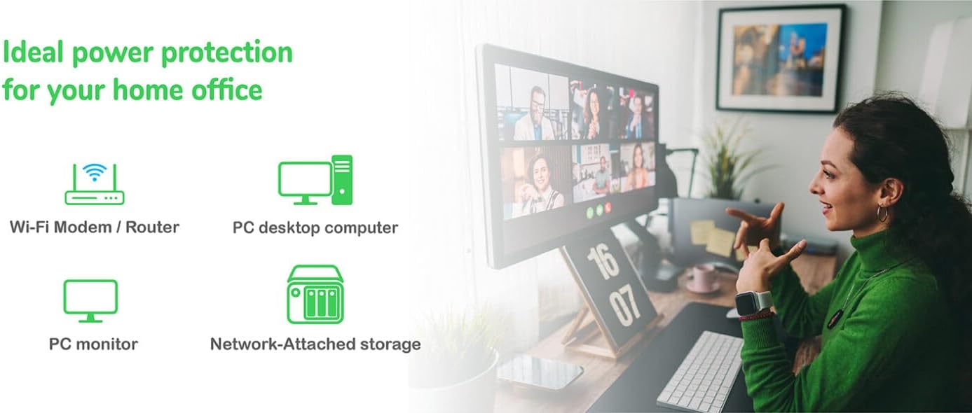 APC UPS 1200VA Line Interactive UPS Battery Backup, BVK1200M2 Backup Battery with AVR, 2 USB Charging Ports (Type C/Type A), Back-UPS Uninterruptible Power Supply