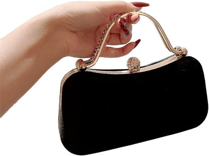 MZRAN Bags for Women, Women Rhinestones Handle Clutch Purse Velvet Handbag Evening Handbags Clutch Purse Wedding Party Bags - PuriLite