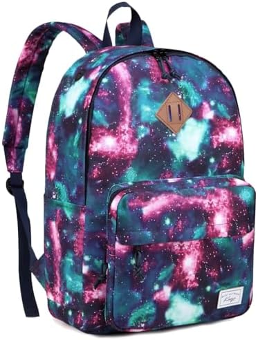 School Backpack, Kasqo 15.6 Inch Classic Lightweight Water-Resistant Backpack for Men Women Teens Girls Boys Kids to School, College, Travel, Work, Black