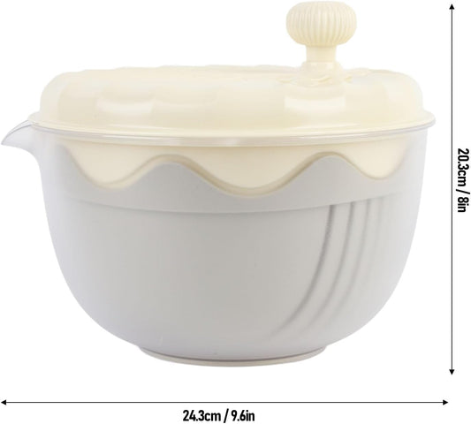 Salad Spinner High Efficiency Multifunctional Easy Using Vegetable Washer and Salad Chopper for Home (Beige) - PuriLite