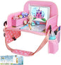 Kids Travel Tray for Car Seat | Portable Lap Desk with Dry Erase Drawing Board, Tablet Holder & Cooler Cup Holder