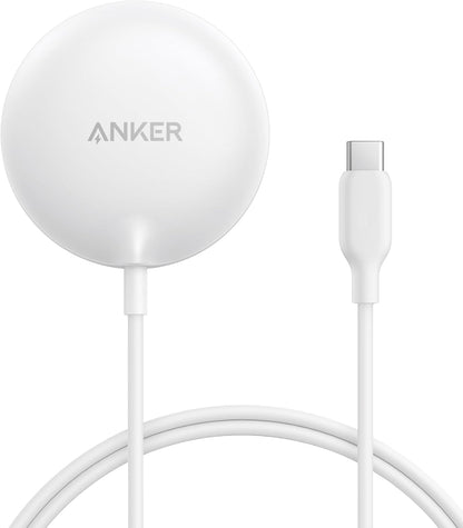 Anker Zolo Magnetic Wireless Charger, Qi2 Certified 15W MagSafe-Compatible Wireless Charging Pad with 5 ft Built-In USB-C cable, For iPhone 16/15/14/13 Series, AirPods, and More (Adapter Not Included)