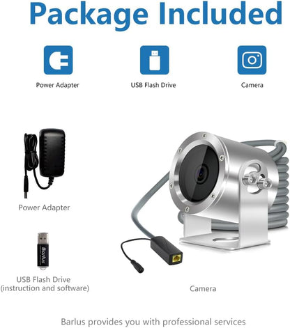 Barlus Underwater Camera, Aquarium Live Streaming Pond 5MP Camera with 32ft Cables