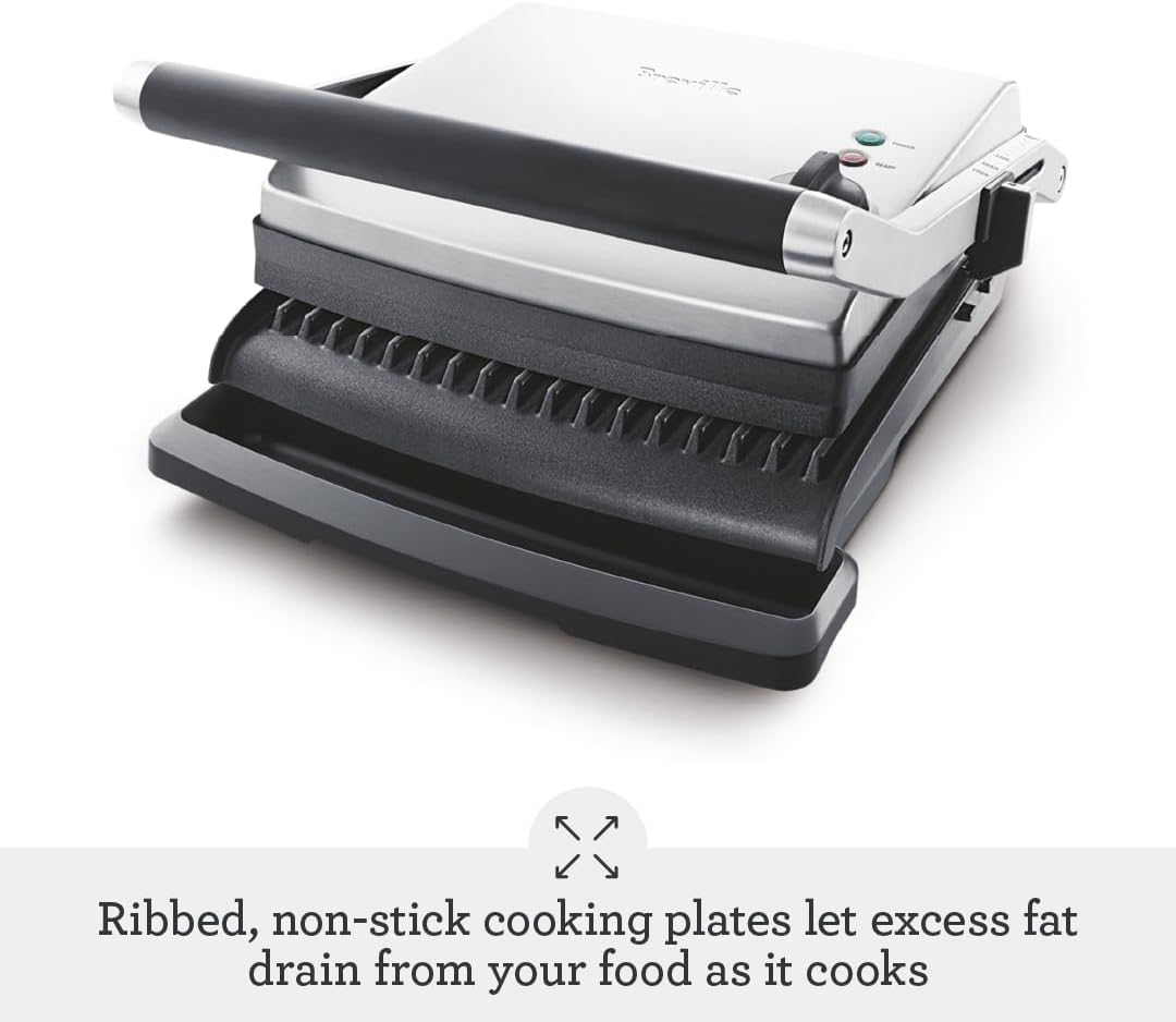 Breville the Panini Grill, Sandwich Maker, Panini Press, BREBGR200XL, Brushed Stainless Steel